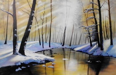 绘画 标题为“Winter returned” 由Moin Uddin, 原创艺术品, 拼贴