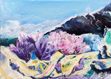 Minerales créations Peinture intitulée "Minerales créations" par Marie Laplace, Œuvre d'art originale, Acrylique Monté sur Châssis en bois