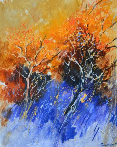 绘画 标题为“Just two trees” 由Pol Ledent, 原创艺术品, 油 安装在木质担架架上