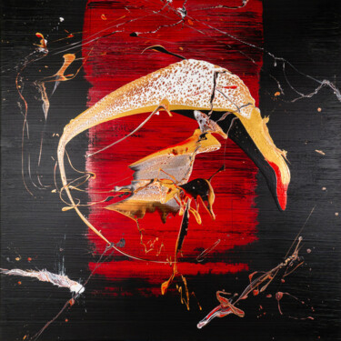 Malerei mit dem Titel "Flaming Torch" von Björn Wiedemann, Original-Kunstwerk, Acryl Auf Keilrahmen aus Holz montiert