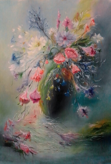 Painting titled "Flower fantasy" by Moin Uddin, Original Artwork, Acrylic