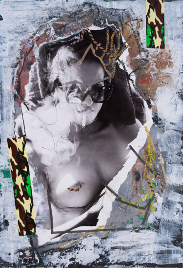 Collages titled "Don't Look Down" by Martin Wieland, Original Artwork, Acrylic