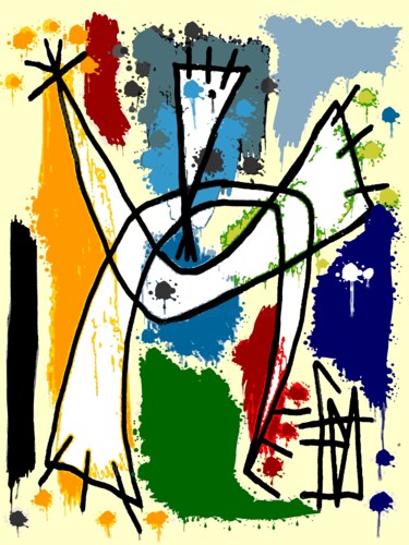 数字艺术 标题为“Le peintre à la tâc…” 由Franck Vidal, 原创艺术品, 数字油画