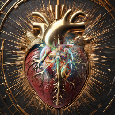 Arts numériques intitulée "Heart vibration" par Karine Garelli (Reds Robin), Œuvre d'art originale, Image générée par l'IA