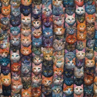 Arts numériques intitulée "Cats Corner" par Karine Garelli (Reds Robin), Œuvre d'art originale, Image générée par l'IA