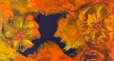 Peinture intitulée "Tiare'Aute" par Marie2 Calmette, Œuvre d'art originale, Acrylique