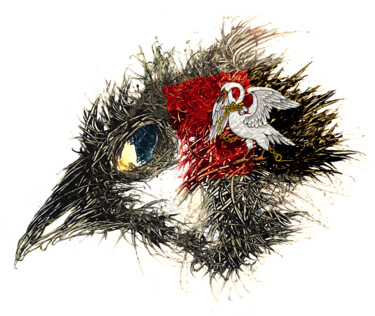 数字艺术 标题为“Pandemi Bird BUCKIN…” 由Johann Sidlo, 原创艺术品, 数字油画