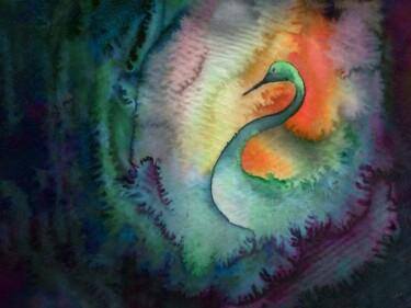 数字艺术 标题为“Swan N.02” 由Erkan Cerit, 原创艺术品, 数字油画