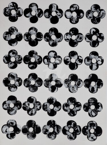 제목이 "Black and White Flo…"인 미술작품 Małgorzata Wartołowicz (Margot Sophie)로, 원작, 아크릴