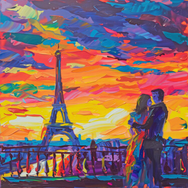 Digitale Kunst getiteld "Paris fauve" door Tthomopoulos, Origineel Kunstwerk, AI gegenereerde afbeelding