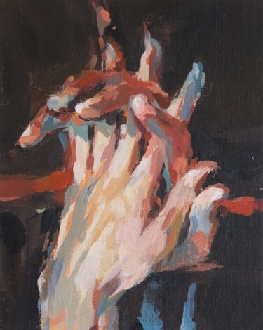 Schilderij getiteld "Alaa" door Alaa Zattal, Origineel Kunstwerk, Collagraphy