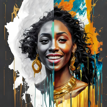 Radiance of the Afro smile, Digital art 제목이 "Radiance of the Afr…"인 디지털 아트 Jafeth Moiane로, 원작, 디지털 페인팅