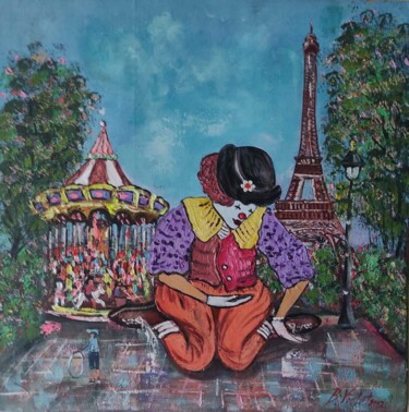 Pittura intitolato "CLOWN" da Violeta Bolmanovic, Opera d'arte originale, Olio