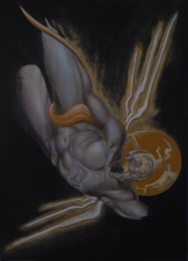 绘画 标题为“Desdivinización III” 由Arfaxad, 原创艺术品, 油 安装在木质担架架上