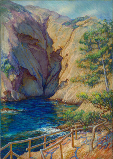ANSE DU SEC. PARC MUGEL. LA CIOTAT Peinture intitulée "ANSE DU SEC. PARC M…" par Konoko, Œuvre d'art originale, Huile Monté sur Châssis en bois