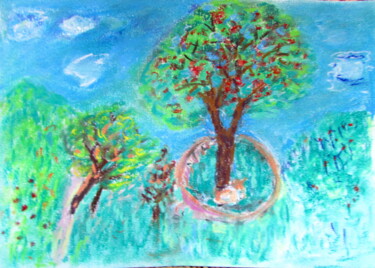图画 标题为“Arbre des fées” 由Rebecca Behar, 原创艺术品, 粉彩