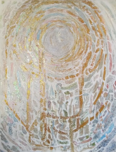 Pittura intitolato "" Vitrail de la Pai…" da Ela Couturier, Opera d'arte originale, Acrilico Montato su Telaio per barella i…