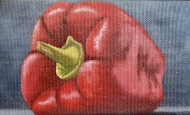 Ζωγραφική με τίτλο "Peinture, poivron,…" από Steivan Loundou, Αυθεντικά έργα τέχνης, Λάδι Τοποθετήθηκε στο Χαρτόνι