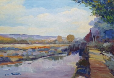 Peinture intitulée "Chemin au bord de l…" par Jean-Marie Cluchier, Œuvre d'art originale, Acrylique