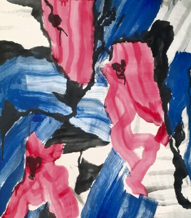 Pittura intitolato "色" da Zhao Le Men, Opera d'arte originale, Inchiostro