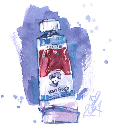 "Carmine" series "Portraits of Things" Malerei mit dem Titel ""Carmine" series "P…" von Ksenia Selianko, Original-Kunstwerk, Aquarell