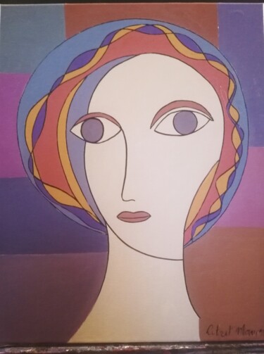 Peinture intitulée "jeune fille" par Robert Marion, Œuvre d'art originale, Huile Monté sur Châssis en bois