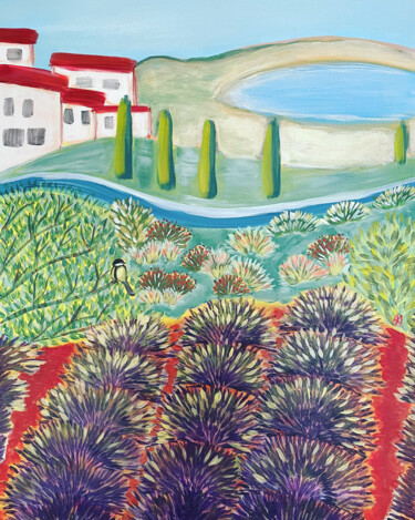 Peinture intitulée "Les collines, Prove…" par Aurelie Assemat, Œuvre d'art originale, Acrylique Monté sur Châssis en bois