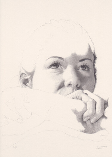 Tekening getiteld ""M.(23:19)"" door Walter Roos, Origineel Kunstwerk, Potlood