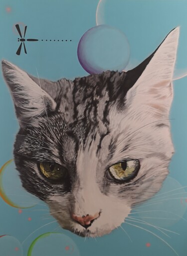 绘画 标题为“CAT” 由Yann Comtat, 原创艺术品, 丙烯