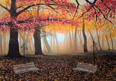 Painting titled "Chairs of dream" by Moin Uddin, Original Artwork, Acrylic