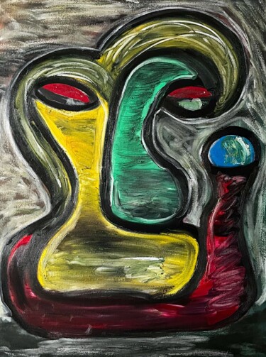 Peinture intitulée "la femme et son âme" par Olivier De Pooter, Œuvre d'art originale, Huile