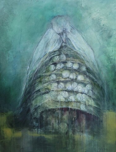 Peinture intitulée "La couveuse" par Isabelle Vialle, Œuvre d'art originale, Huile Monté sur Châssis en bois