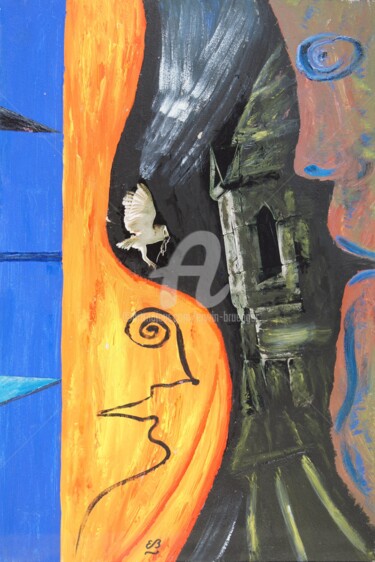 "To the tower I" başlıklı Tablo Erwin Bruegger tarafından, Orijinal sanat, Akrilik Ahşap panel üzerine monte edilmiş