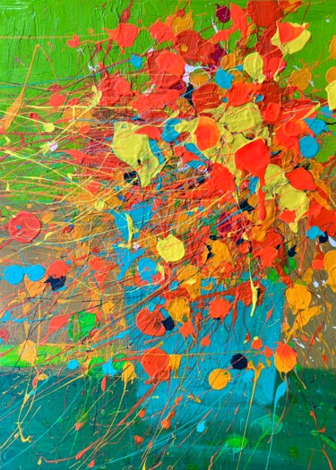 Painting titled "Abstract Flowers se…" by Andrii Kovalyk, Original Artwork, Acrylic