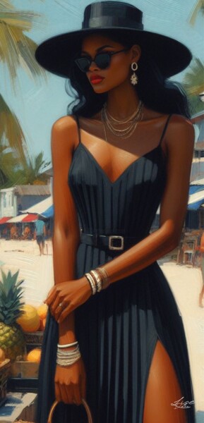 Sérénade Urbaine - Noire et Redoutable Digital Arts titled "Sérénade Urbaine -…" by Lise Dove, Original Artwork, Digital Painting