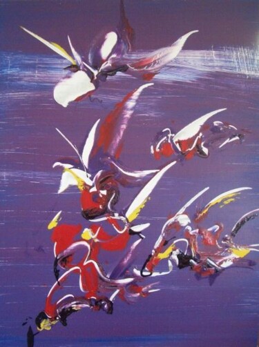 Painting titled "triangle" by Delphine Bernard, Original Artwork, Oil