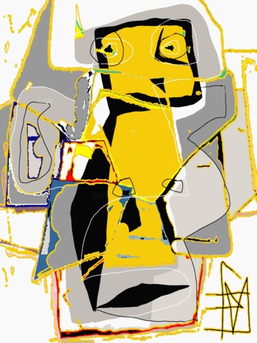 数字艺术 标题为“GT jaune” 由Franck Vidal, 原创艺术品, 数字油画