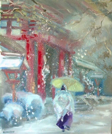 绘画 标题为“Shintô "la voi de d…” 由Olga Dalzon, 原创艺术品, 油 安装在木质担架架上