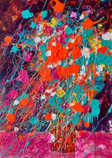 Painting titled "Abstract Flowers se…" by Andrii Kovalyk, Original Artwork, Acrylic