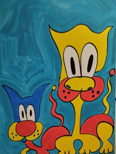Peinture intitulée "bêtise" par Salvadore C, Œuvre d'art originale, Acrylique Monté sur Châssis en bois