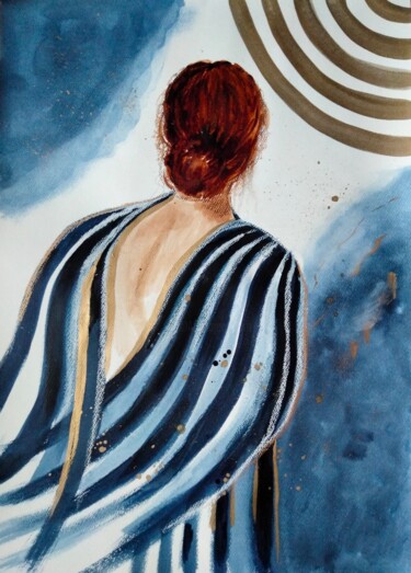 Painting titled "Les ailes d'Andréa" by Claudine Sieurin, Original Artwork, Ink
