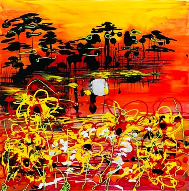 VACANCES LANDAISES 「VACANCES LANDAISES」というタイトルの絵画 Ysabel Laffitteによって, オリジナルのアートワーク, アクリル ウッドストレッチャーフレームにマウント