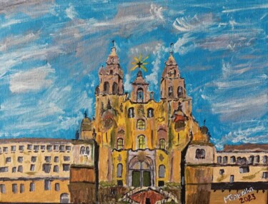 Painting titled "Santiago de Compost…" by M Ramalho, Original Artwork, Acrylic