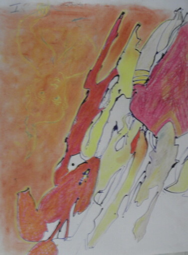 Σχέδιο με τίτλο "Abstraction lyrique…" από Roger Ernest Jankow, Αυθεντικά έργα τέχνης, Τέμπερα