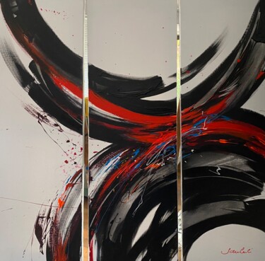 Malerei mit dem Titel "L’EAU)( GRAAL, les…" von Michèle Sauberli, Original-Kunstwerk, Acryl Auf artwork_cat. montiert