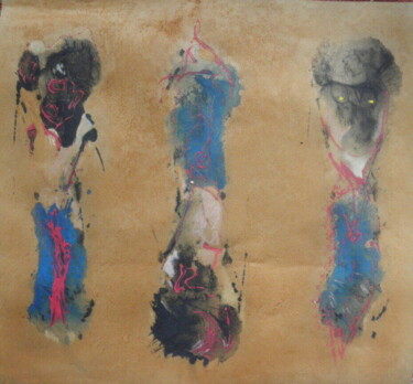 Peinture intitulée "Les trois Parques..…" par Roger Ernest Jankow, Œuvre d'art originale, Acrylique