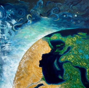 Painting titled "Le Monde chico" by Killian Marquer (Killmyart), Original Artwork, Acrylic Mounted on Wood Stretcher frame