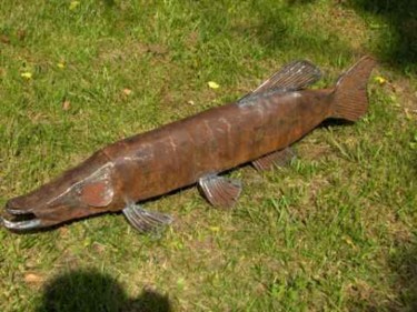 Sculpture intitulée "Brochet" par Mile, Œuvre d'art originale