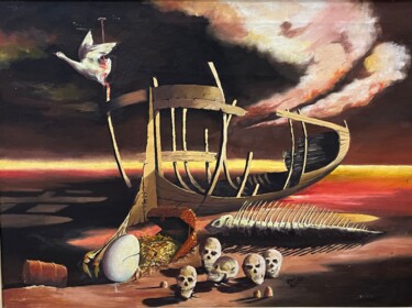 The End . Sold for Dr. Mohammed Abdullah AL Eliany 绘画 标题为“The End . Sold for…” 由Khalil Hassan Khalil, 原创艺术品, 油
