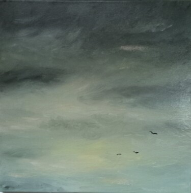 Painting titled "vers le sud" by Béatrice Farge, Original Artwork, Oil Mounted on Wood Stretcher frame